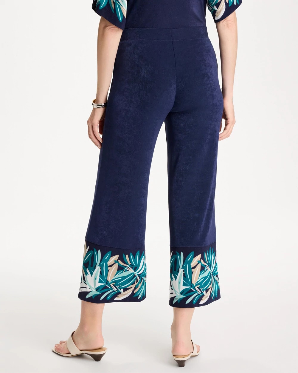 Chico's Travelers™ Palm Border Crop Pant Kings Navy