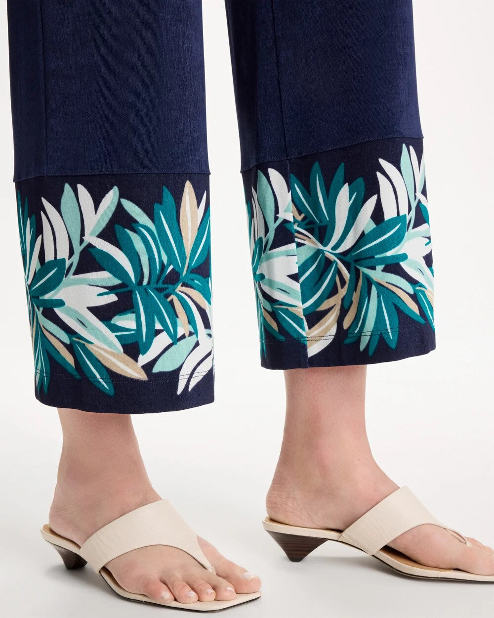 Chico's Travelers™ Palm Border Crop Pant Kings Navy