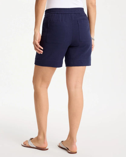 Chico's Gauze Cotton Shorts Passport Blue