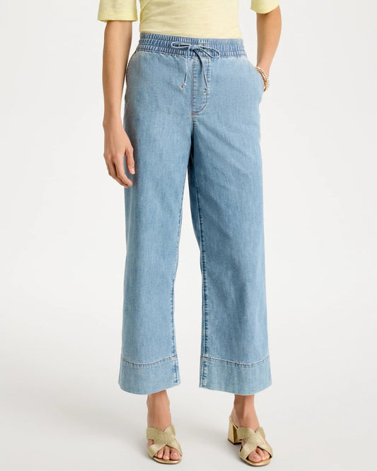 Chico's Lightweight Wide-Leg Crop Jeans Graciela Indigo