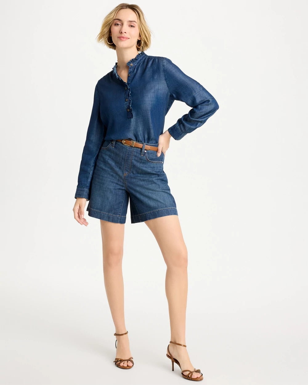 Chico's Lightweight Jean Shorts Solana Indigo