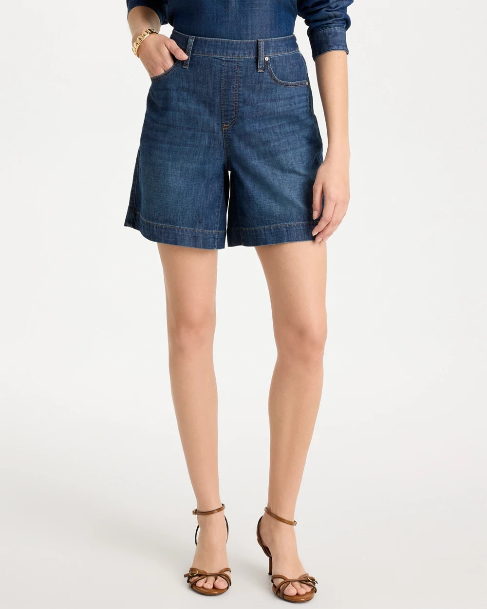 Chico's Lightweight Jean Shorts Solana Indigo