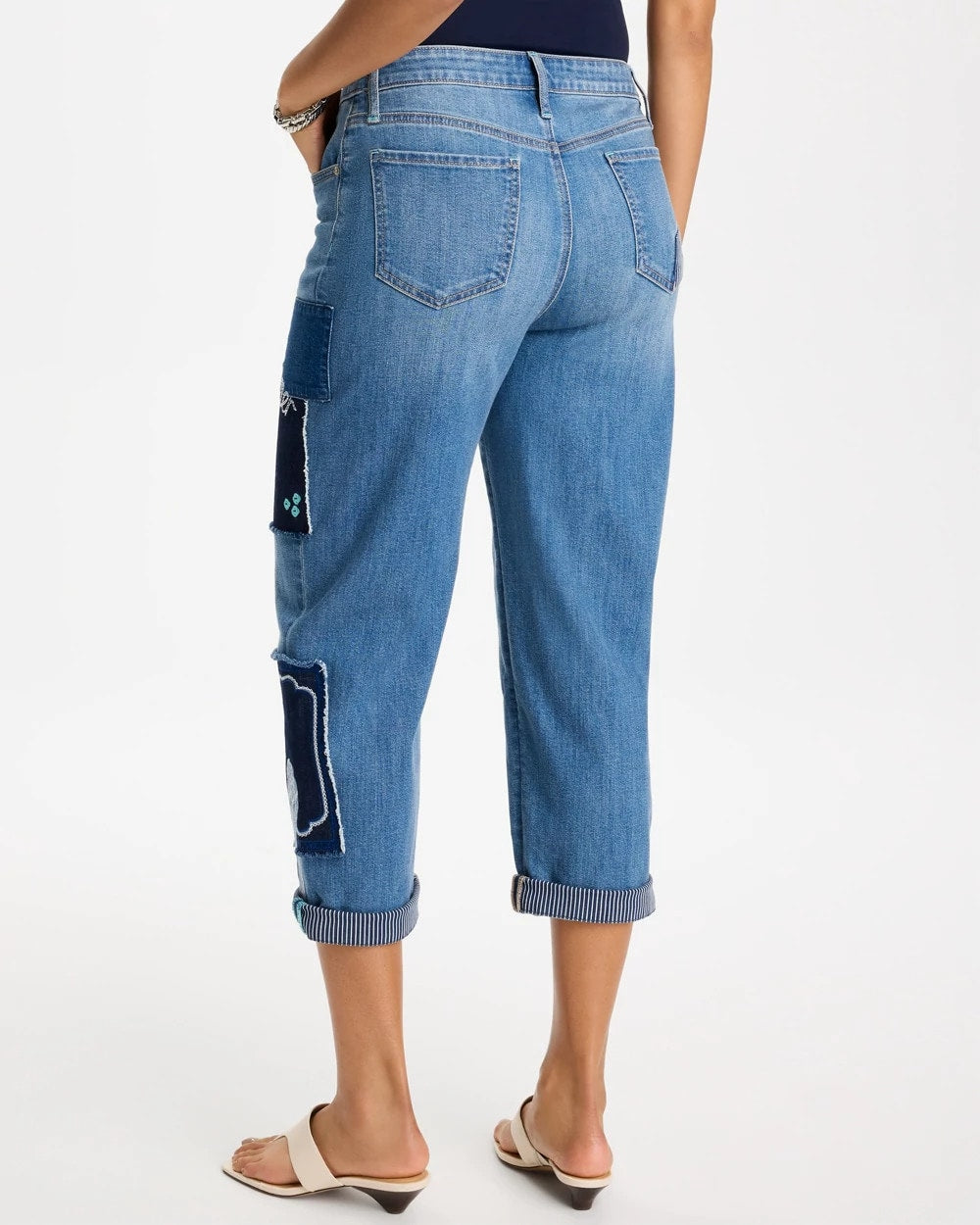 Chico's Relaxed Boyfriend Summer Jean Underwater Indigo