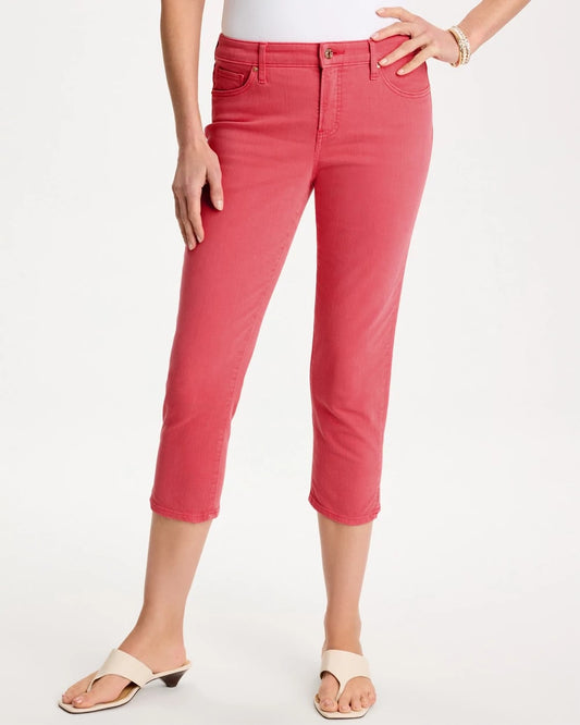 Chico's Girlfriend Slim Capri Jeans Calypso Coral