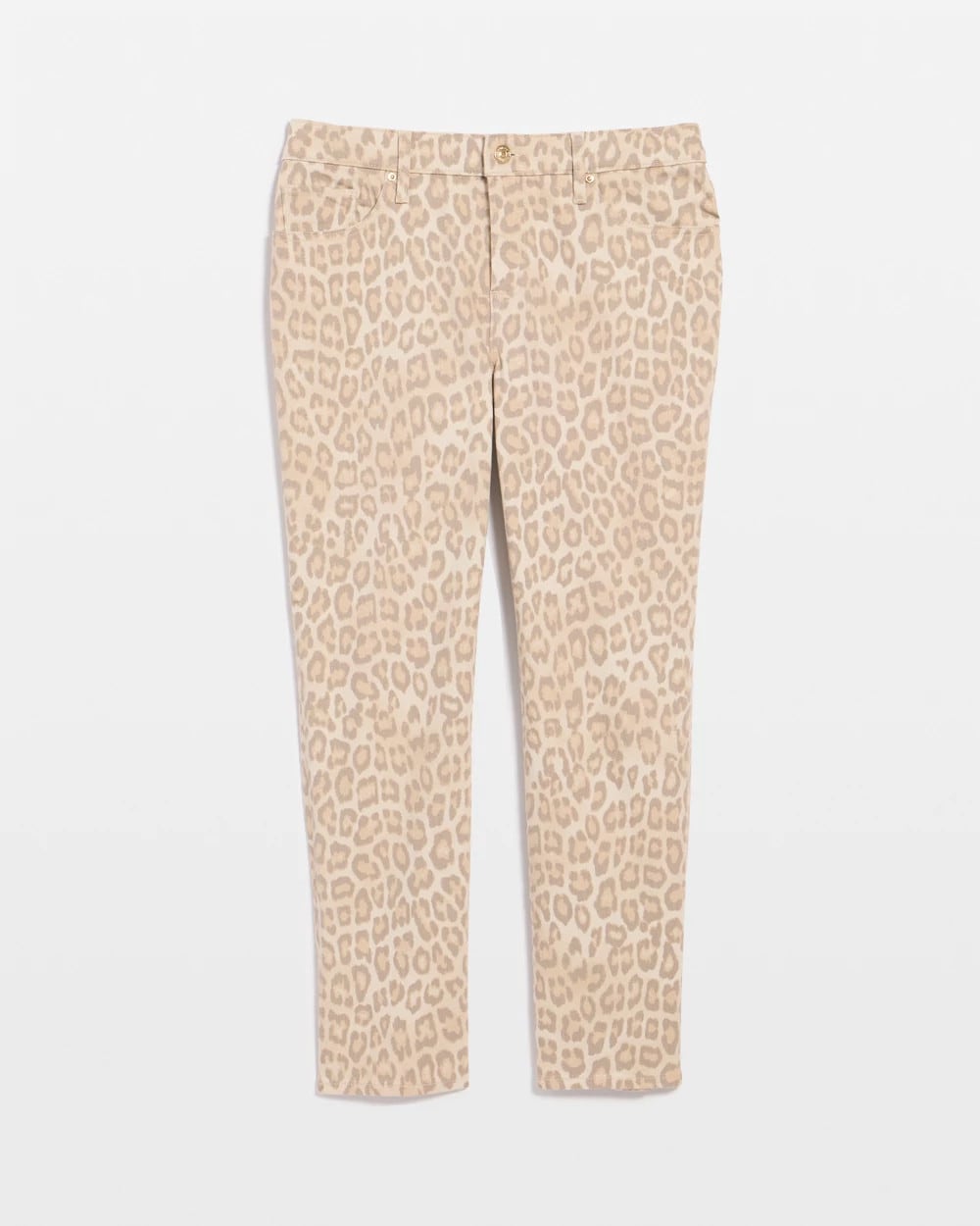Chico's Animal Print Girlfriend Slim Cropped Jeans Classic Animal