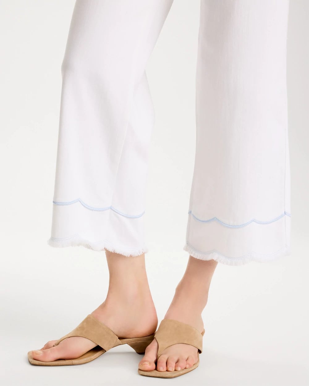 Chico's Pull-On Wide-Leg White Crop Jeans Alabaster