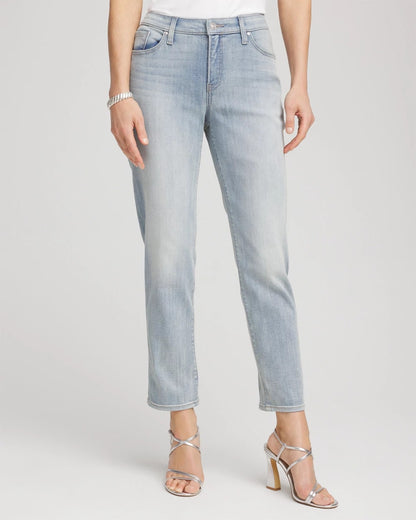 Chico's Girlfriend Slim Cropped Jeans Shasta Indigo