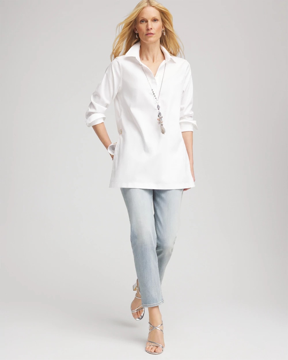 Chico's Girlfriend Slim Cropped Jeans Shasta Indigo