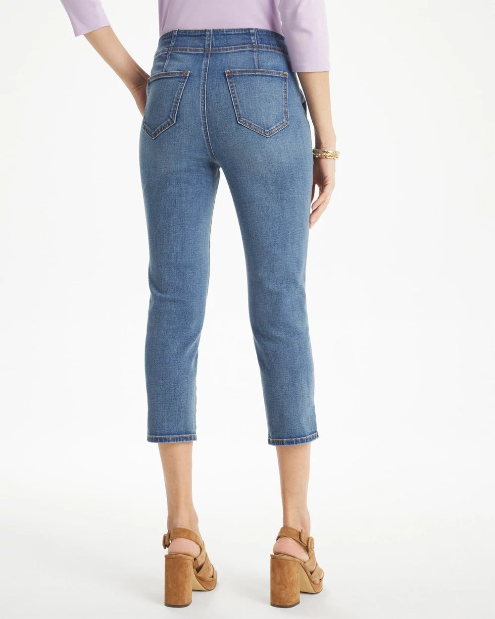 Chico's Pull-On 22" Capri Jeans Aquaria Indigo