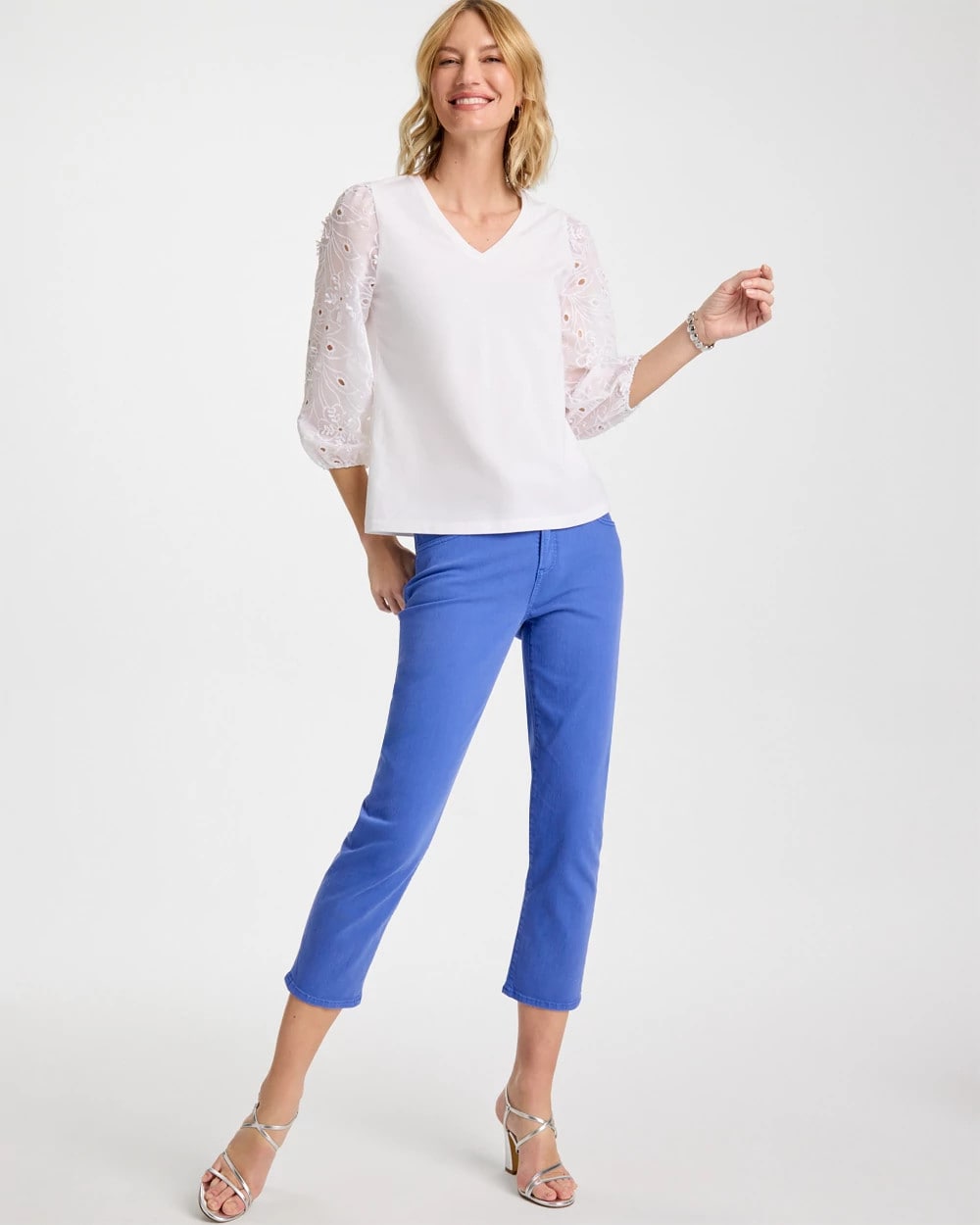 Chico's Girlfriend Slim Cropped Jeans Amparo Blue