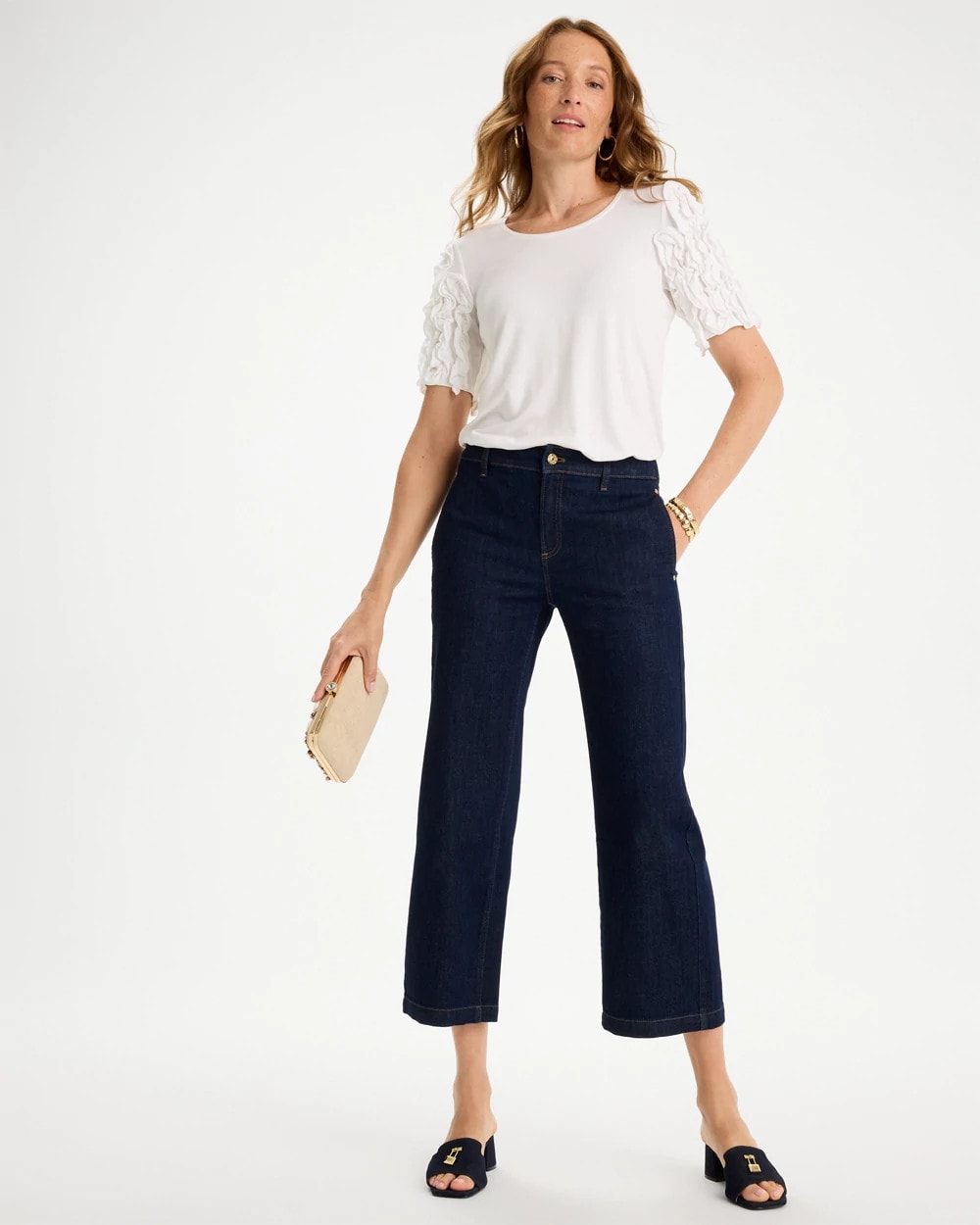 Chico's Straight Crop Trouser Jeans Cedar Rinse