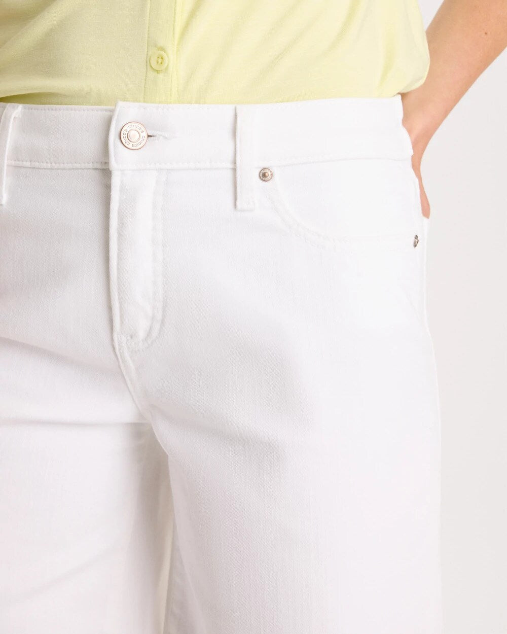 Chico's Girlfriend Slim White Jean Shorts Alabaster