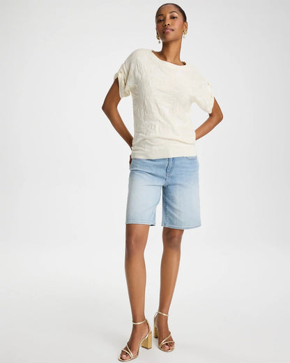 Chico's Girlfriend Slim Indigo Jean Shorts Shasta Indigo