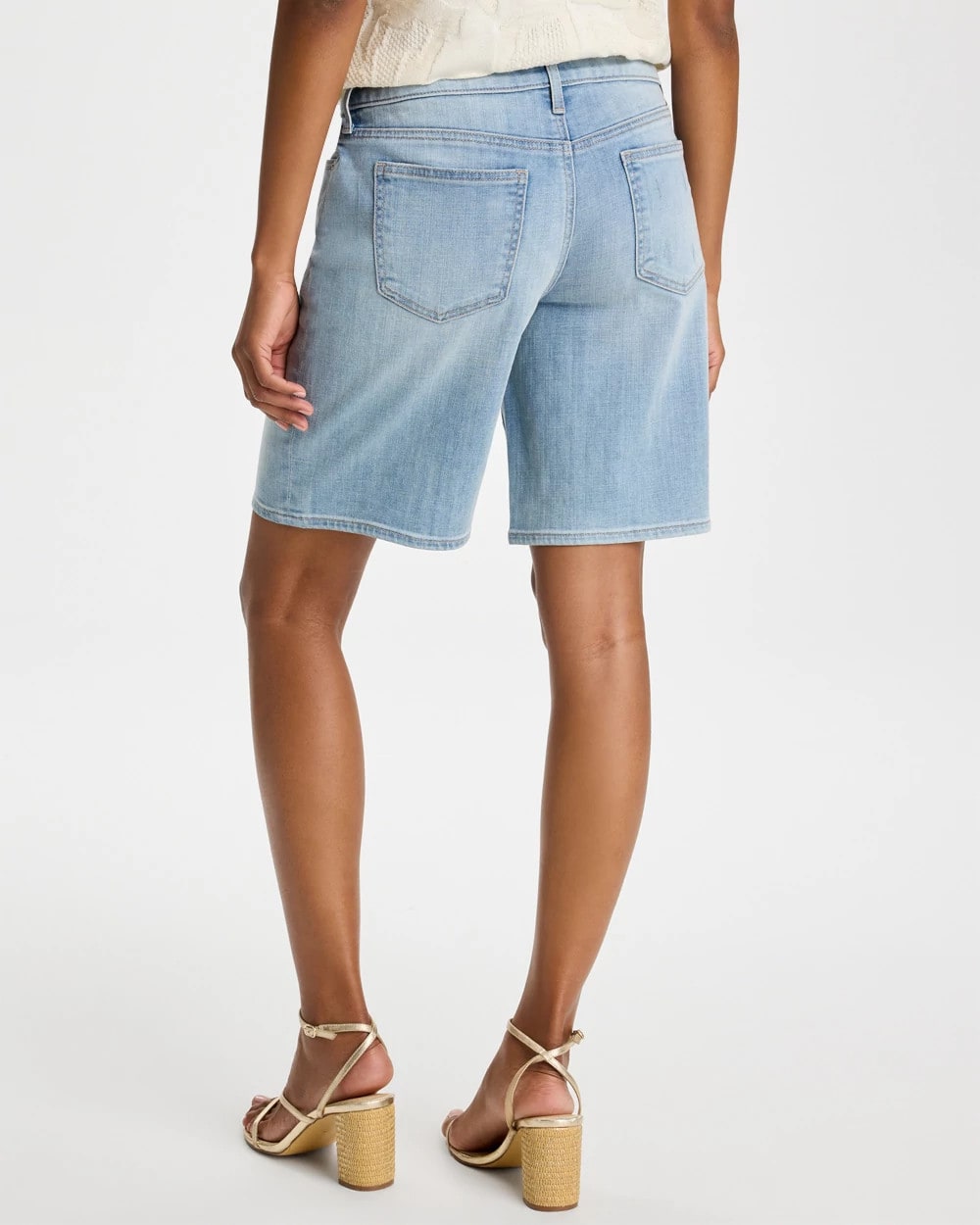 Chico's Girlfriend Slim Indigo Jean Shorts Shasta Indigo