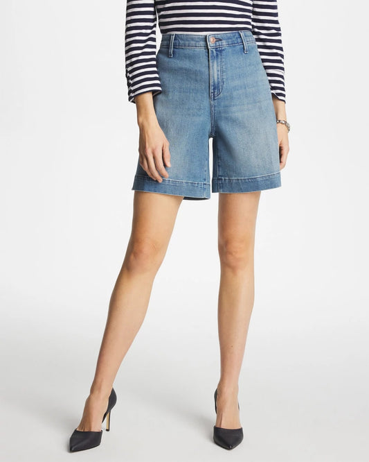 Chico's Denim Trouser Shorts Monaco Indigo