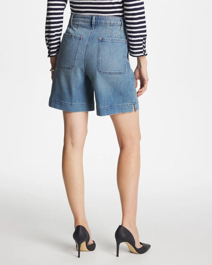 Chico's Denim Trouser Shorts Monaco Indigo