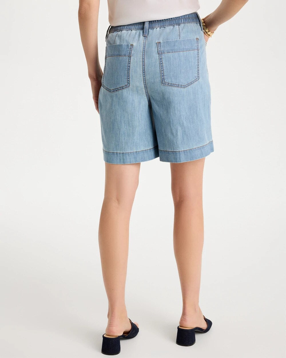 Chico's Embellished Lightweight Jean Shorts Graciela Indigo