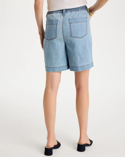 Chico's Embellished Lightweight Jean Shorts Graciela Indigo