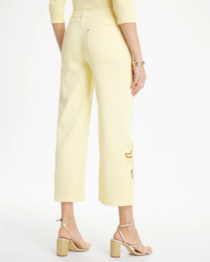 Chico's Trouser Cutwork Crop Jeans Golden Haze