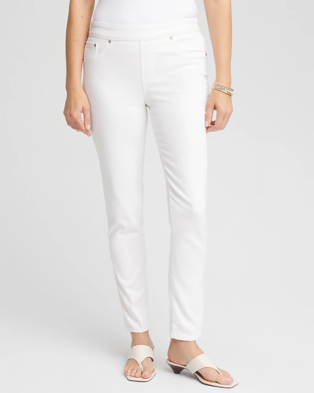 Chico's Pull-On Ankle Jeggings Alabaster