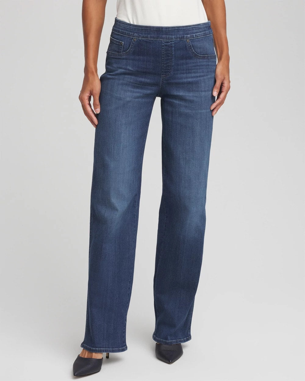 Chico's Pull On Wide Jean Aleah Indigo