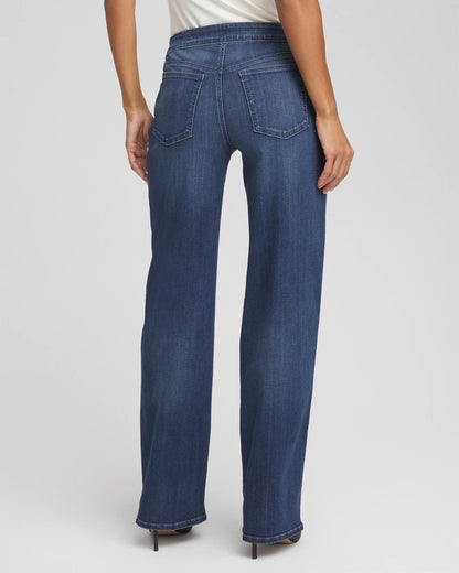 Chico's Pull On Wide Jean Aleah Indigo