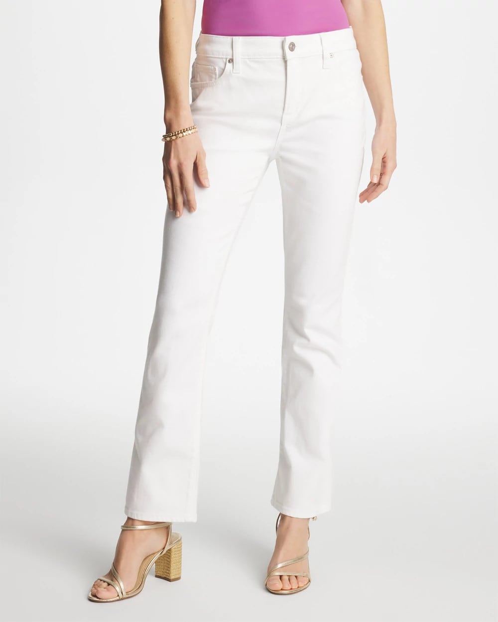 Chico's Cropped Girlfriend Kick Flare Jeans Alabaster