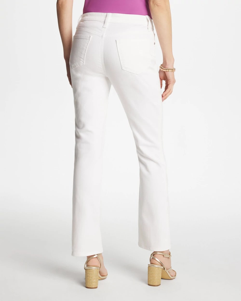 Chico's Cropped Girlfriend Kick Flare Jeans Alabaster