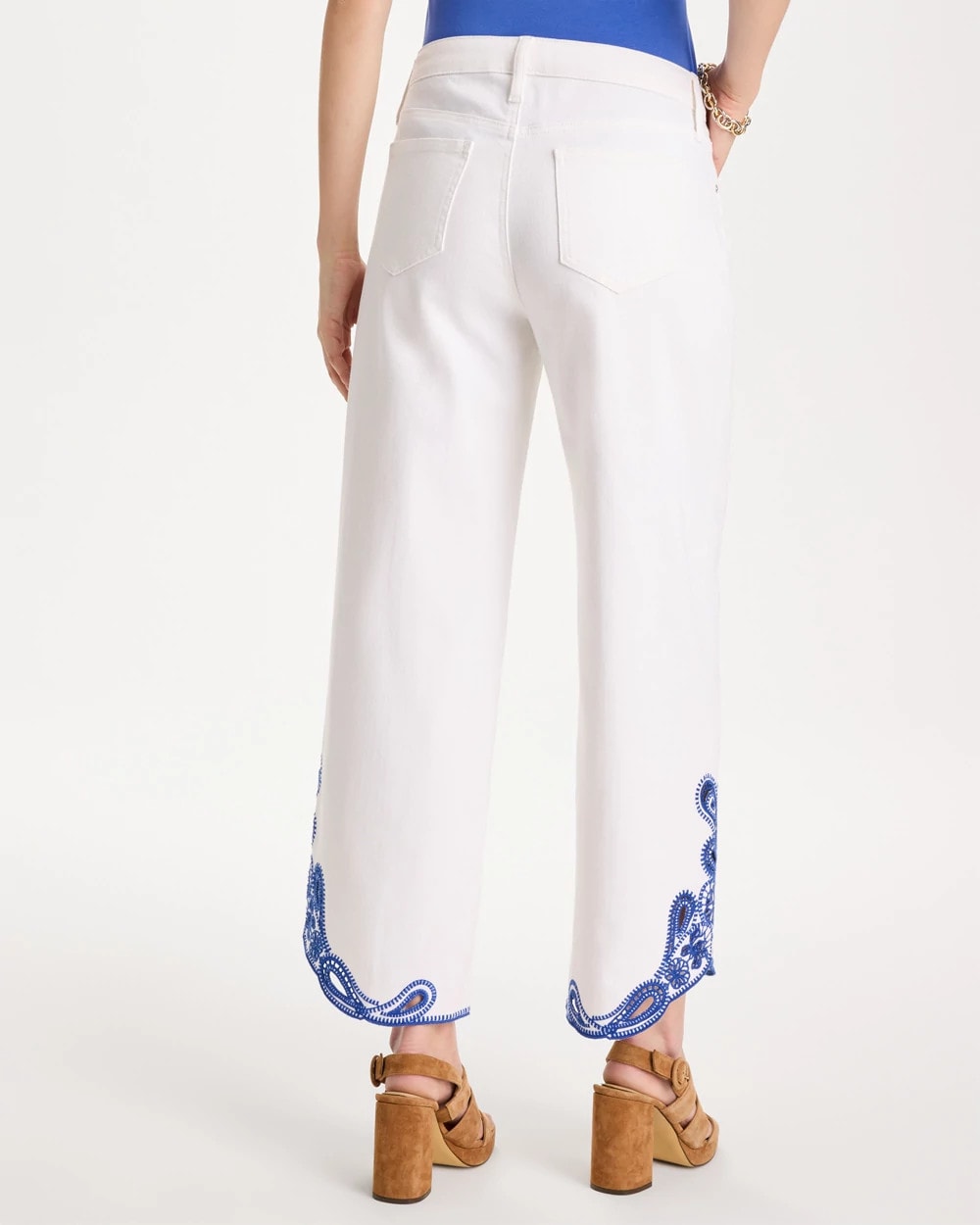 Chico's Girlfriend Wide-Leg Cutout Crop Jean Alabaster