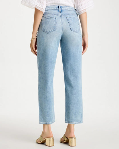 Chico's Relaxed Boyfriend Rolled Hem Jean Bahama Indigo