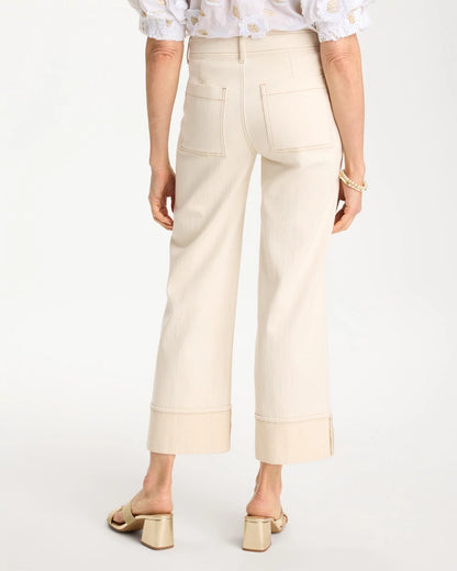 Chico's Pintuck Cuffed Cropped Jeans Neutral
