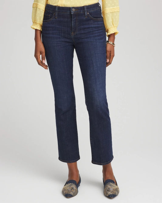 Chico's Girlfriend Kick Flare Jeans Dark Sapphire Indigo