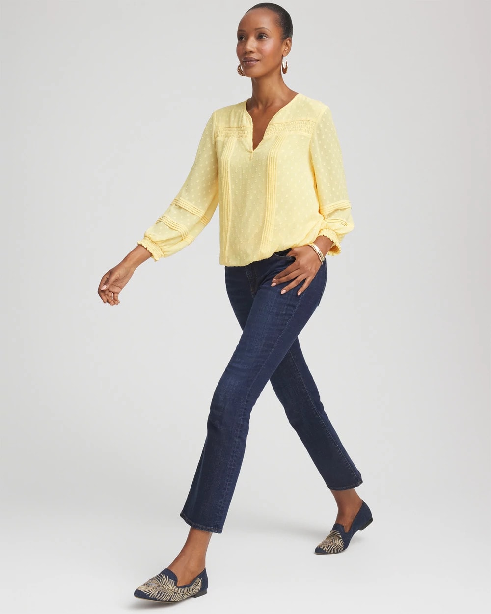 Chico's Girlfriend Kick Flare Jeans Dark Sapphire Indigo