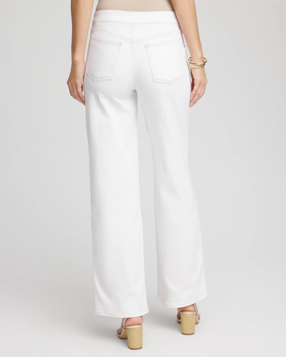 Chico's Seeded Pull-On Wide-Leg Jeans Natural Seeded