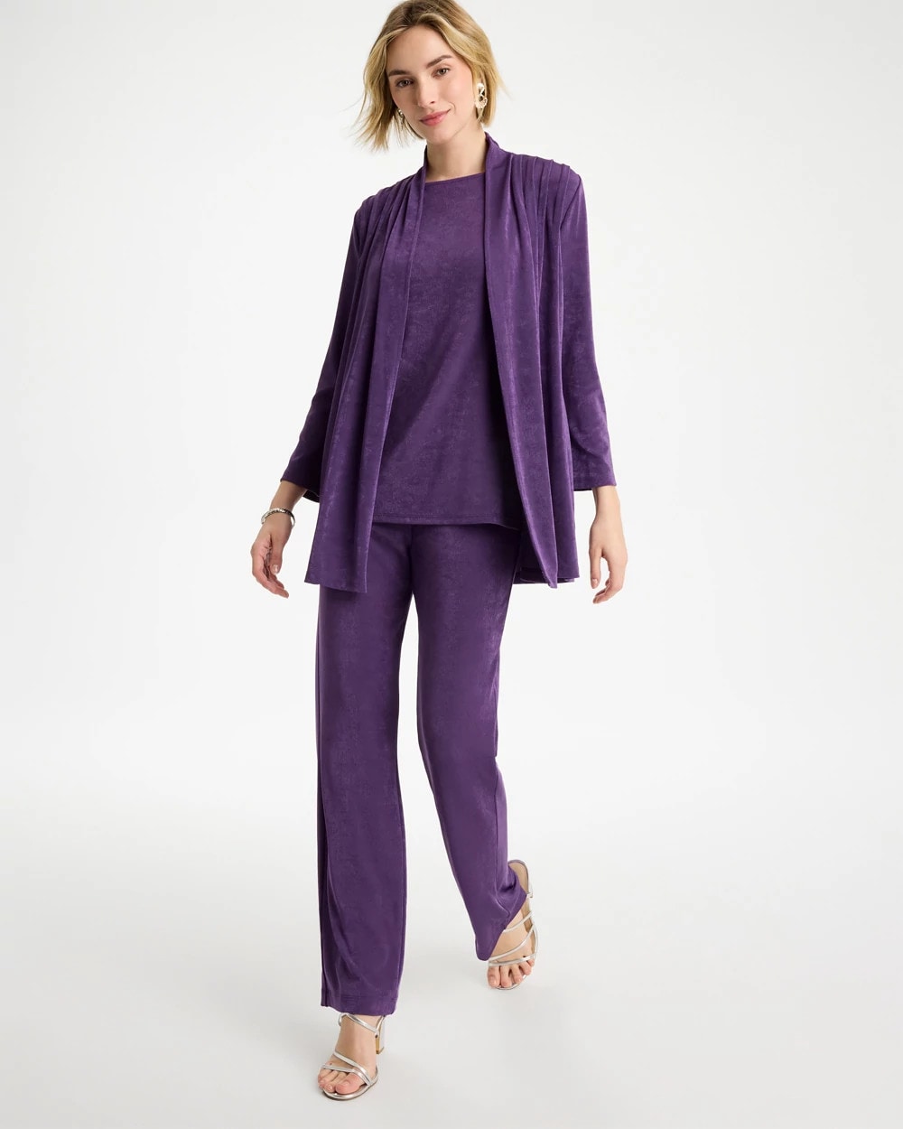 Chico's Travelers™ Pleat Front Jacket Rich Amethyst