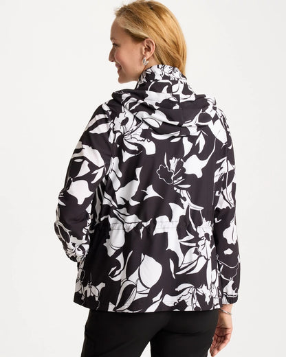 Chico's Zenergy® Ripstop Floral Nights Anorak Jacket Black