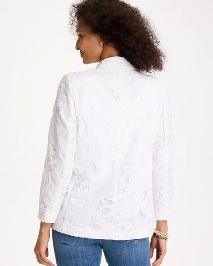 Chico's Classic Lace Blazer Alabaster