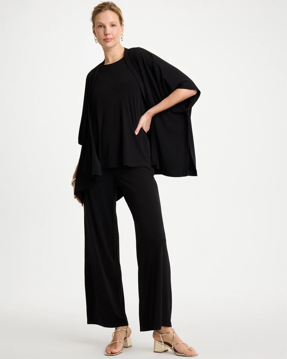 Chico's Travelers™ Knit Cape Cardigan Black