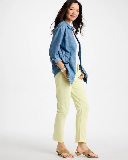 Chico's Denim Cinch Waist Jacket Burano Indigo