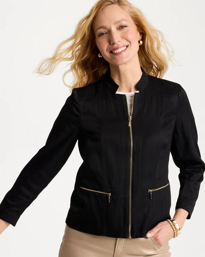 Chico's Textured Shine Jacket Black