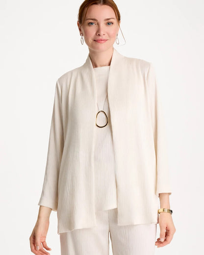 Chico's Travelers™ Crinkle Textured Cardigan Sea Salt
