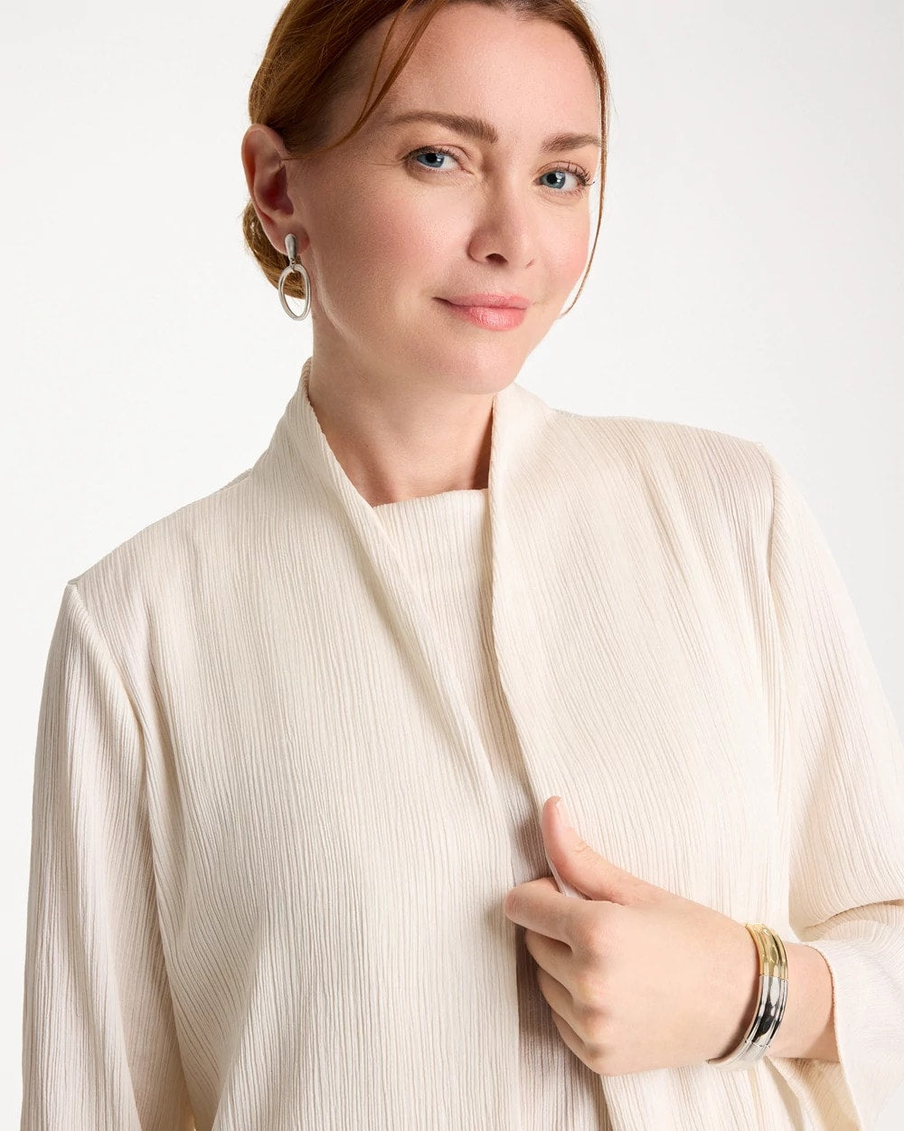 Chico's Travelers™ Crinkle Textured Cardigan Sea Salt