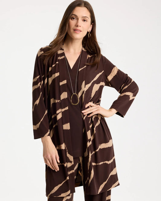 Chico's Travelers™ Knit Animal Print Duster Cardigan Cocoa Bean