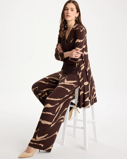 Chico's Travelers™ Knit Animal Print Duster Cardigan Cocoa Bean