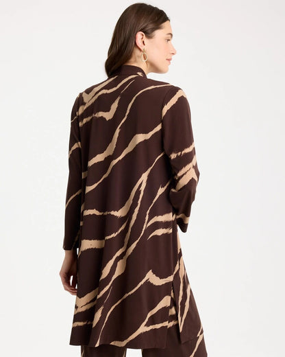 Chico's Travelers™ Knit Animal Print Duster Cardigan Cocoa Bean