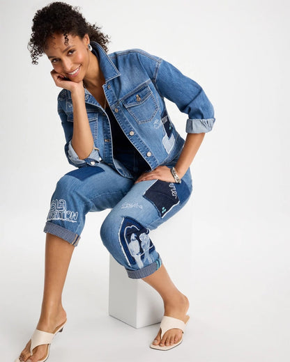 Chico's Denim Parrot Pocket Jacket Underwater Indigo