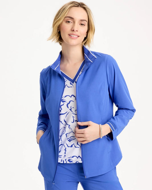 Chico's Zenergy® UPF Mesh Trim Jacket Amparo Blue