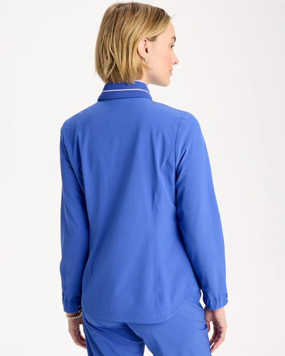 Chico's Zenergy® UPF Mesh Trim Jacket Amparo Blue
