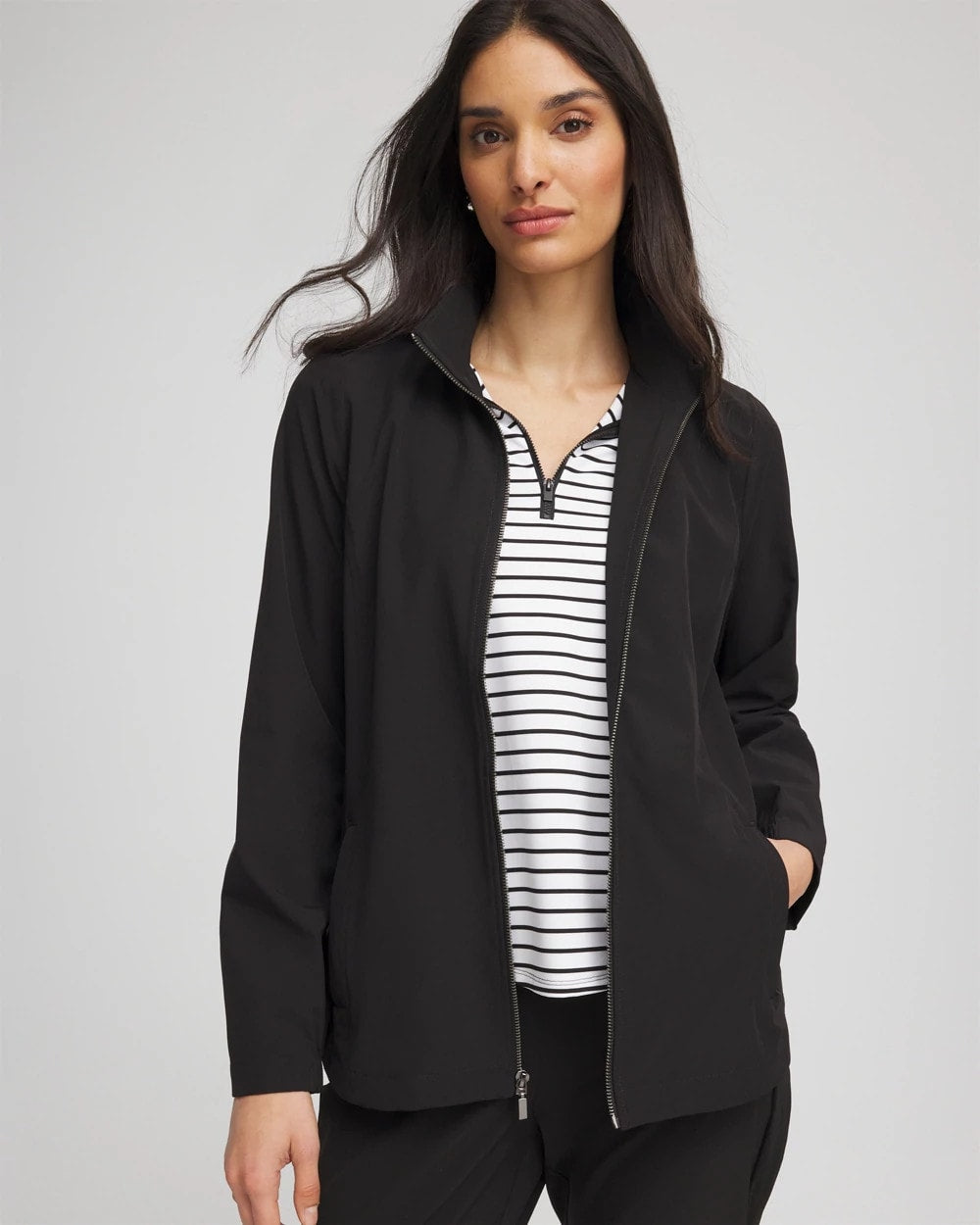 Chico's Zenergy® UPF Zip Front Jacket Black