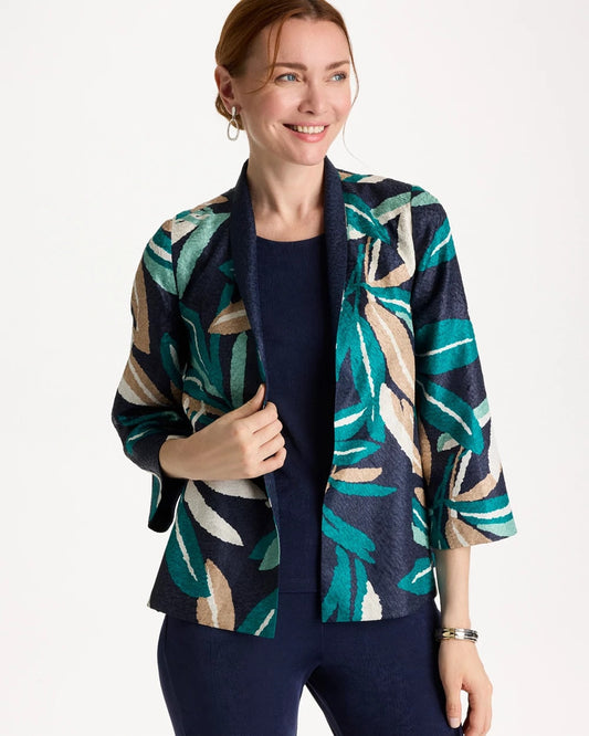 Chico's Travelers™ Collection Palm Crushed Jacket Kings Navy